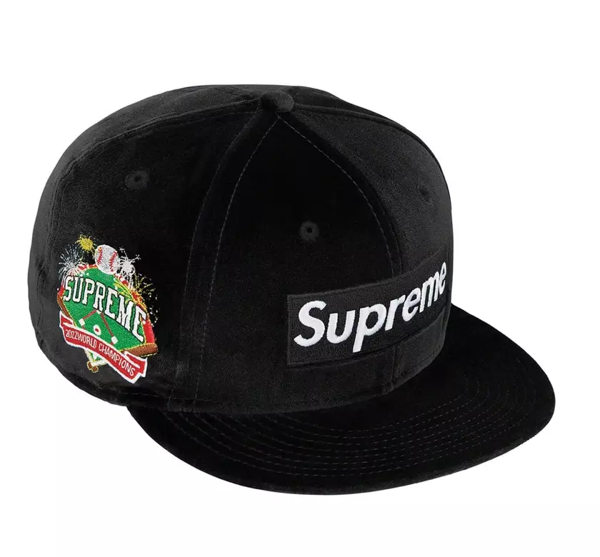 Logo Supreme Velour Box New Era   Noir   FW22   Taille 8