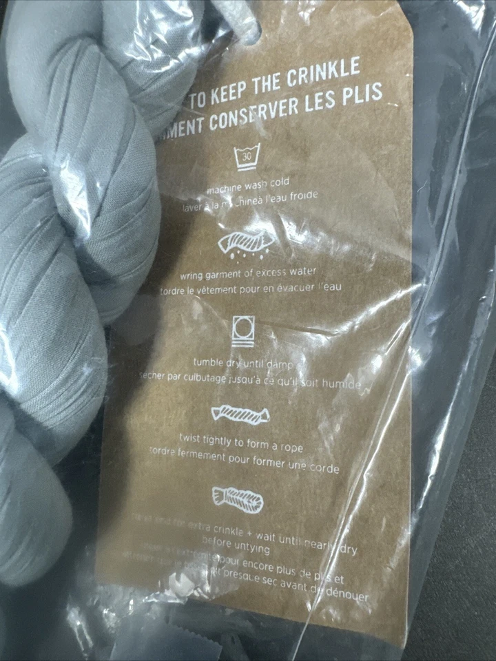 Set Of 2 West Elm Crinkle Plisse King Size Pillow Shams Gray Brand New 20” x 36” - Image 4 of 4