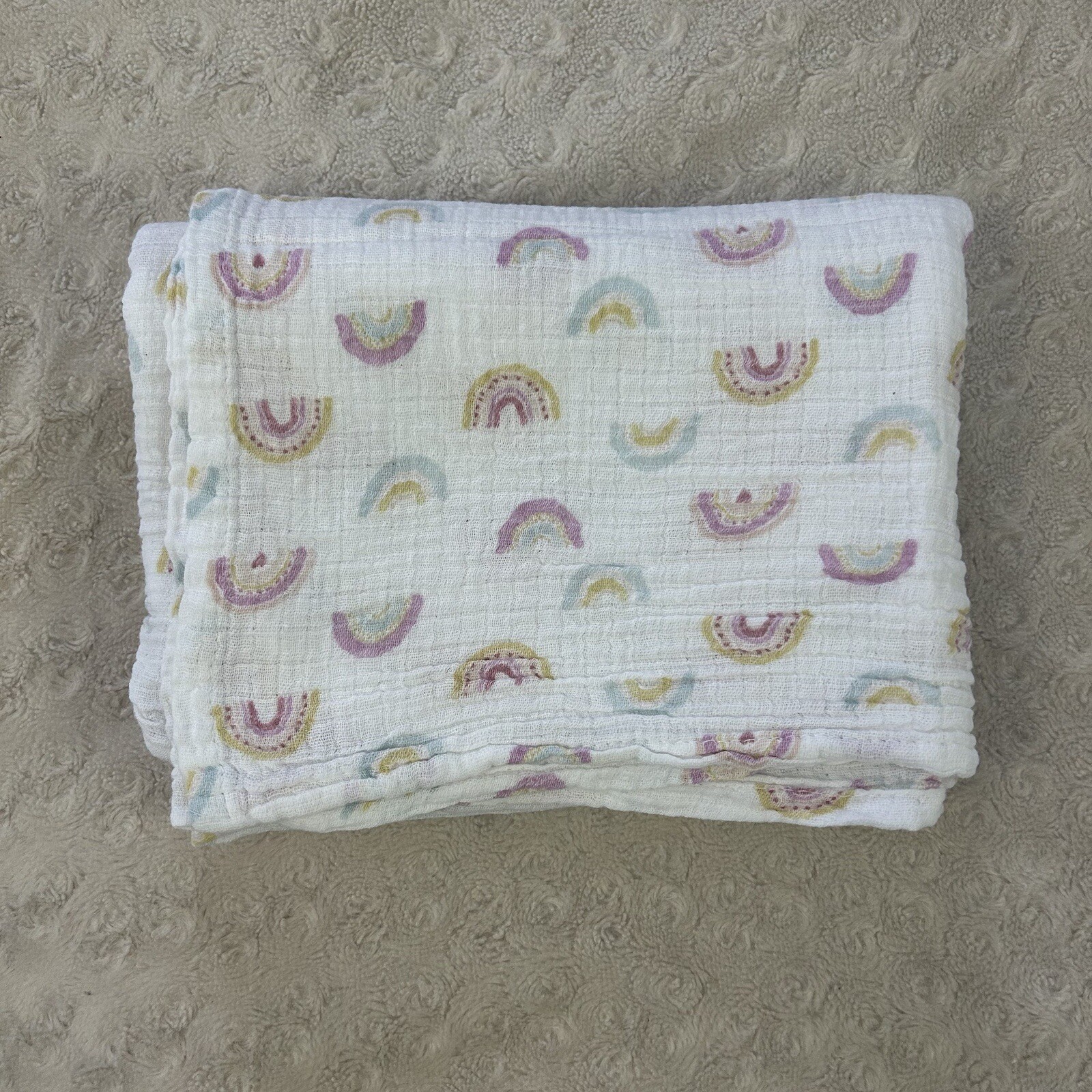 Kyle & Deena Soft Muslin Swaddle Blanket in Pink White Blue Yellow for Babies-image