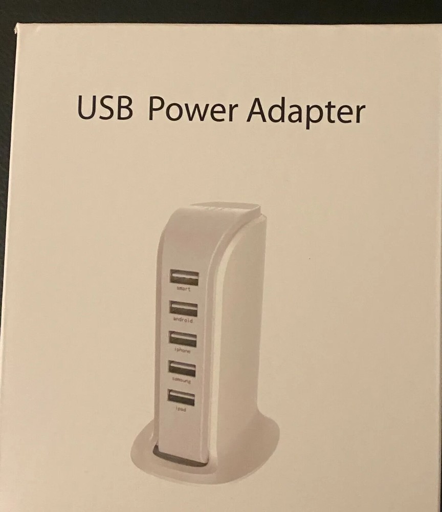 5-Port USB Charging Station Tower for Desktop - Fast Power Hub  
