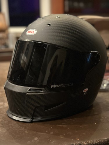 Bell Eliminator Matte Carbon Motorcycle Helmet M/L Black with accessories - Picture 2 of 6