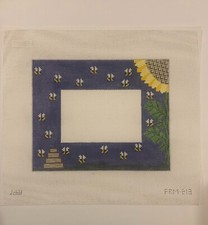needlepoint canvas, jchild, Bees Frame, 13ct, 8x10" for 4x6 picture