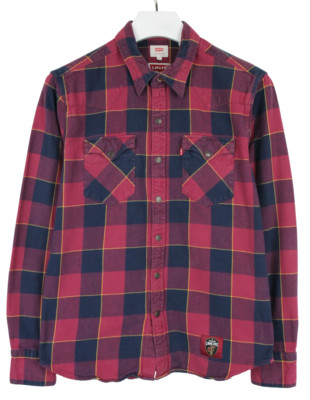 Levi's Cleveland Cavaliers NBA Shirt Mens M Western Logo Snaps Plaid