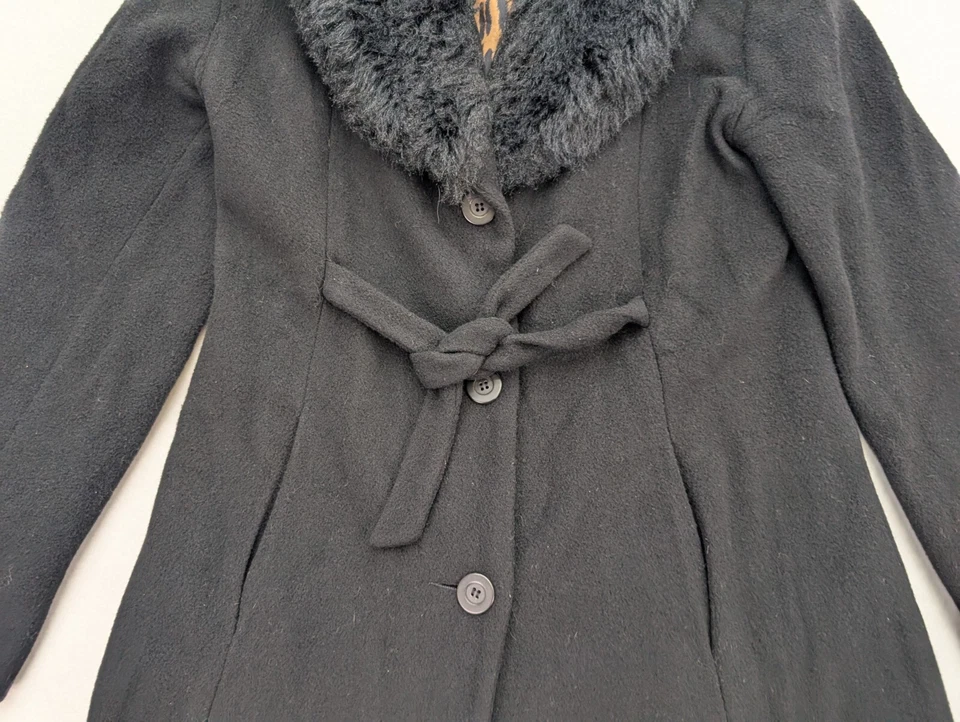 Abrigo de lana Express Vintage años 90/Y2K ribete de piel sintética talla 1/2 Foto 3 de 4