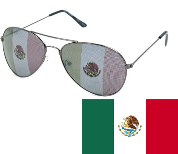 Mexican Flag Sunglasses Aviators Glasses Soccer Classic Mexico Bandera