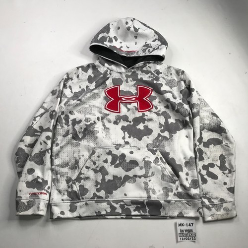 Genuine Under Armour Boy Loose Fit Sweatshirt Camo Hoodie Halo Gray XL Youth YXL - Picture 2 of 15
