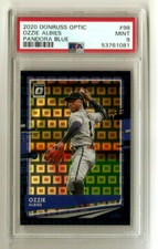 Ozzie Albies 2020 Donruss Optic #98 Pandora Blue 16/99 PSA 9 Mint Atlanta Pop:2
