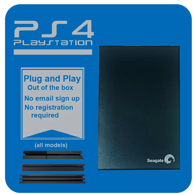 Unidad de Juego USB 3.0 PS4 Preformateada Disco Duro Externo PS4 Delgado, Pro y OG Foto 4 de 4