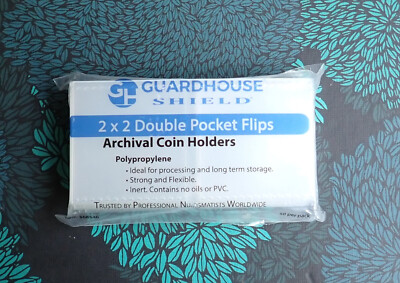 50 Guardhouse 'Shield' 2'' Münzwasser - hochwertige Dual-Pocket Kunststoffhalter