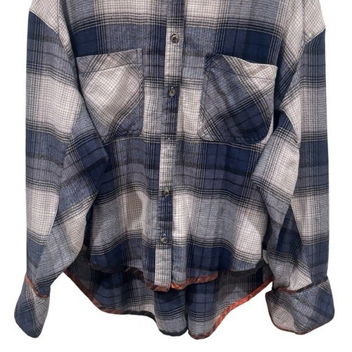 Top de franela BDG Urban Outfitters azul y gris a cuadros de gran tamaño talla S - Imagen 4 de 13