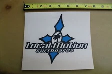 LOCAL MOTION Surfboards Hawaii Blue Cross Aloha Clear Vintage Surfing STICKER