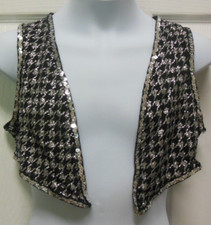 Glittered houndstooth Medium child open vest