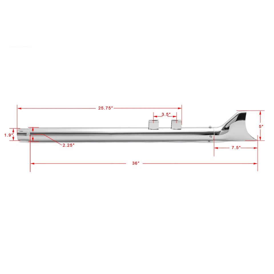 Road King Touring 36" Fishtail Slip on Mufflers Exhaust Pipes for Harley 95-16 Foto 2 de 4