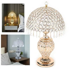 Deluxe Room Bedside Lighting Crystal Table Lamp Nightstand Desk Bedroom Living
