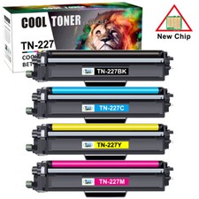 4 PK TN227 Toner Cartridges Compatible With Brother TN223 BK/C/M/Y HL-L3270CDW