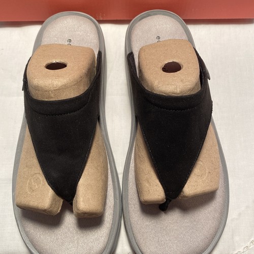 Easy Spirit Serift2 Sandals Women's Black Thong Wedge Light Weight Size 8.5 - Picture 5 of 15