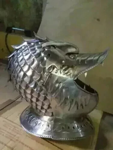 Casco mitológico medieval listo para la batalla casco histórico de calidad premium - Imagen 3 de 4