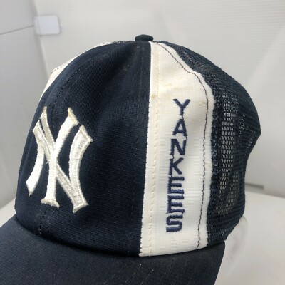 Vintage 80's New York YANKEES Snapback Cap Trucker Meshback Hat