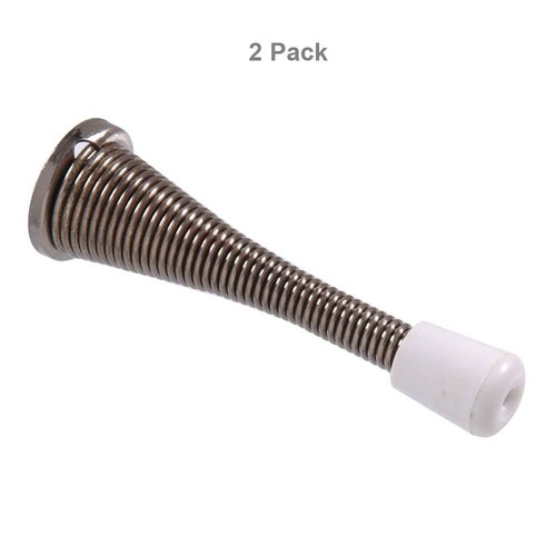 Hillman 851802 3 Spring Door Stop - Broad Base - Pewter 2-Pack (2) 8518022