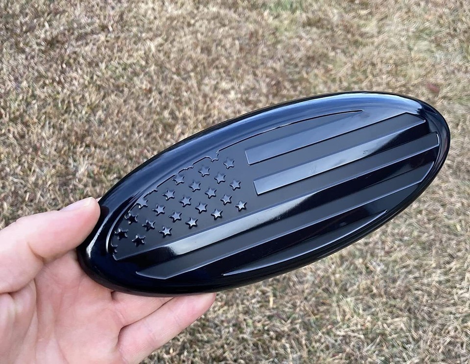 Front Grill 9-Inch Ford Oval Badge With US Flag - Front Grille Or - Foto 6