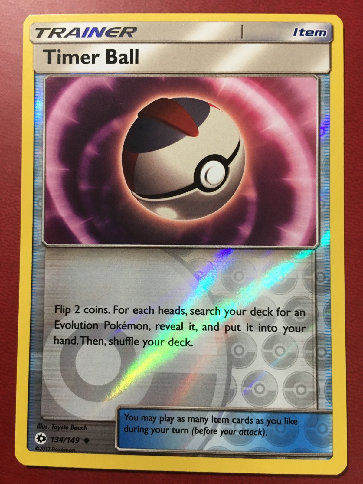 Pokemon Timer Ball 134 149 Sun Moon Base Set Uncommon Reverse Holo Near Mint Ebay
