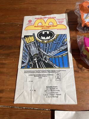 Batman Returns Vintage 1991 Happy Meal Toys Lot of 5 Sealed Toys w