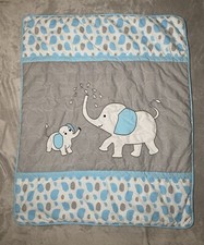 Geenny Baby Blanket Elephants Polka Dot Circle Reversible Soft Comforter 36 x45