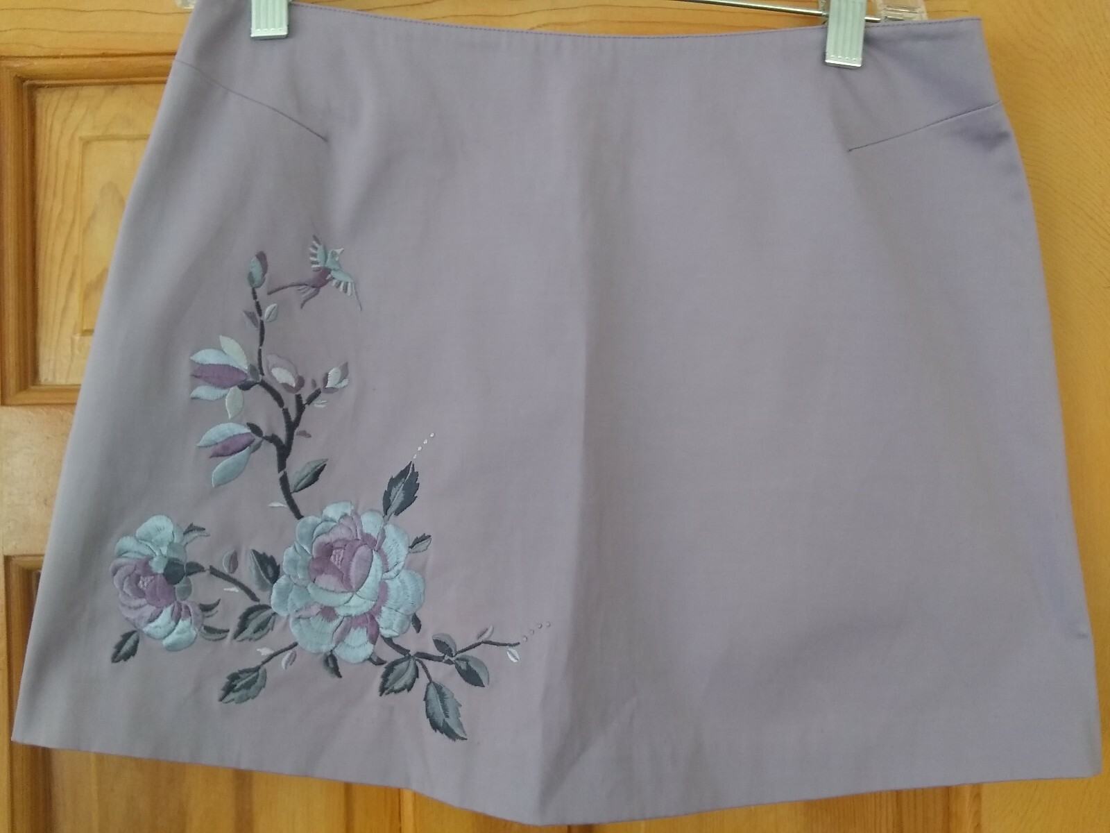 Lavender Floral Embroidered Express Mini Skirt Size 5/6-image