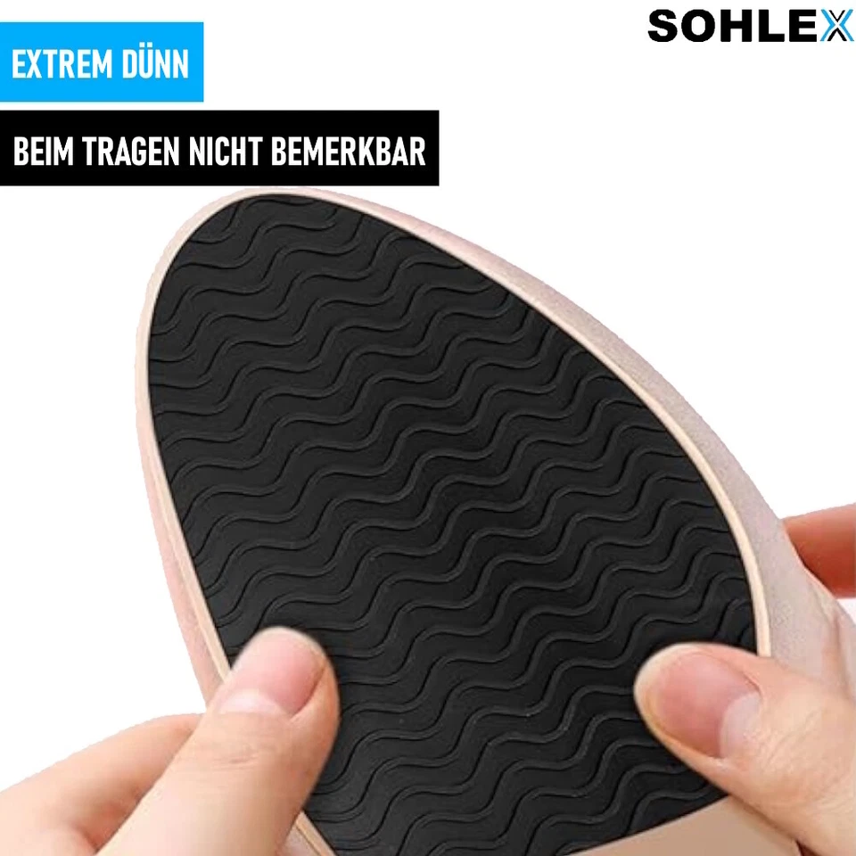 SOHLEX Schuhsohlen Reparatur Set selbstklebend rutschfest DIY Gummisohlen 2er - Bild 2 von 4