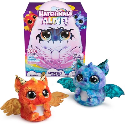 Hatchimals Alive, Mystery Hatch Draggle, Surprise Interactive Toy & Egg with Mis