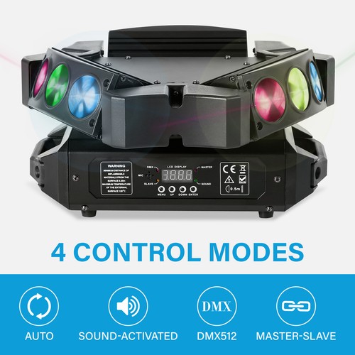 60W Spider Moving Head Light 9 RGB LED DMX DJ Stage Party Moving Beam Lighting - Picture 3 of 10