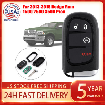2x Replacement Remote Key Fob For Dodge Ram 1500/2500/3500 (2014-2018) – 4 Button, 433MHz, ID46 Chip