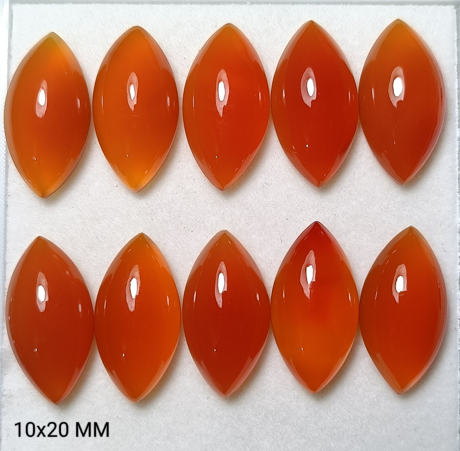 Natural Red Onyx Marquise Shape Gemstone Size 10x20 MM Flat back Cabochon