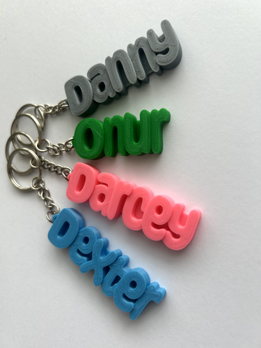 Personalised Keyring - School Bag Book Bag Name Bag Party Gifts - 3D Printed - Picture 2 of 4