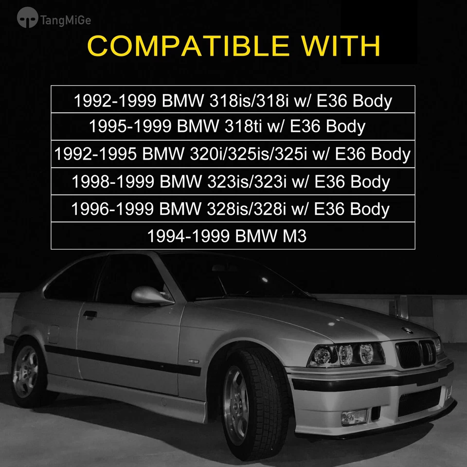 Fog Lights Compatible With 1992-1999 BMW M3 E36 Selected Models H1 55W OE Smoke — 第 3/4 张图片