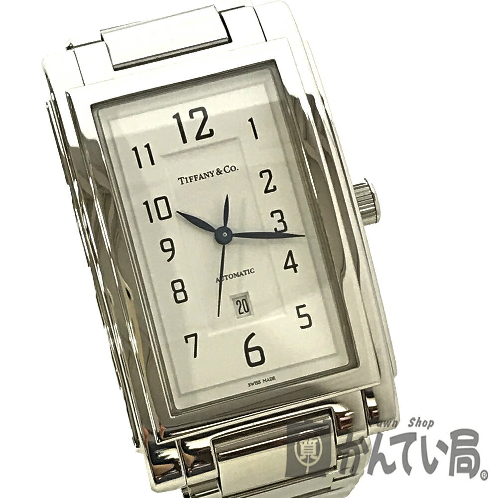 TIFFANY & CO. 19291103 Grand Automatic Rectangular White Dial SS 