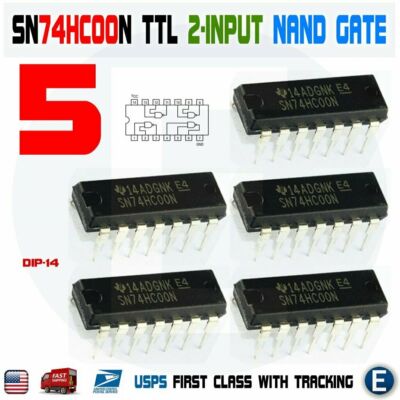 5 X SN74HC00N HLF - Circuito Integrato NAND Gate DIP14 - Affare Stock UK