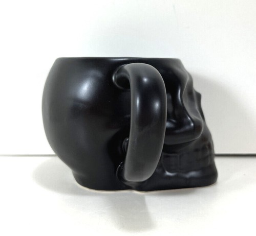 NEW Human Skeleton SKULL Coffee MUG 17oz Cup Matte BLACK Halloween Stoneware - 第 5/7 張圖片
