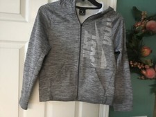 Kids Boys Nike DRI-FIT Gray Full Zip Fleece Jacket Size Large CON66