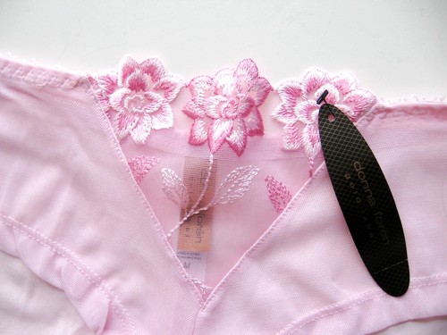 A0176H Donna Loren NEW Women's Embroidered Floral Lace Front Sheer Mesh Hipster - Picture 5 of 5