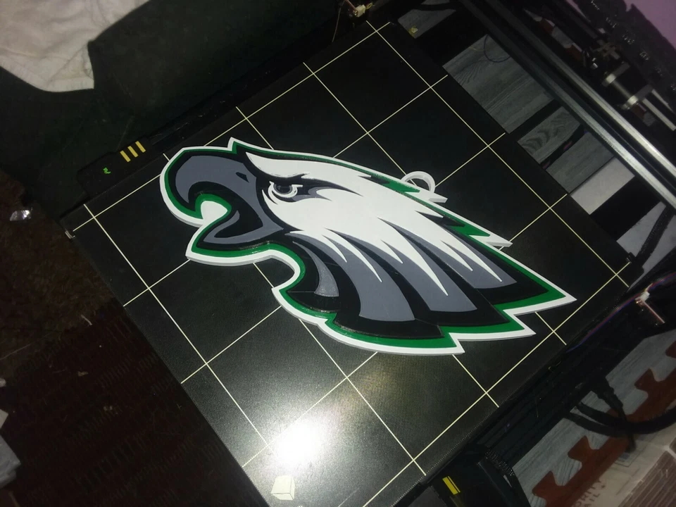 Placa de parede com logotipo gráfico 3D impresso em 3D NFL Philadelphia Eagles 15 polegadas - Imagem 3 de 4