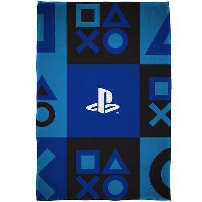 Playstation Fleece Blanket Bed Throw PS5 Check Icons Design