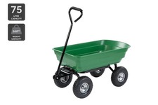 Certa 75L Garden Poly Dump Cart, Green, Wheelbarrows, Carts & Wagons, Tools &