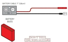 EMG Quick Connect Battery Buss Power Jumper & Clip Solderless Active 7 IN Cable