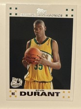 KEVIN DURANT 2007/08 TOPPS #2 RC ROOKIE CARD WHITE SEATTLE SUPERSONICS SP. rookie card picture