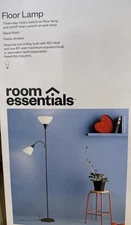 Torchiere Floor Lamp with Task Light (Includes CFL Bulb) Room Essentials - Black