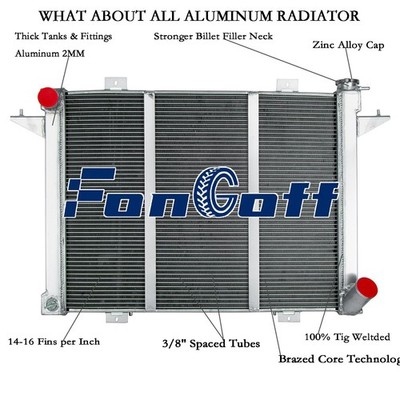 4 Row Radiator For 1991-1993 Dodge D250 D350 W250 W350 5.9L Diesel Aluminum