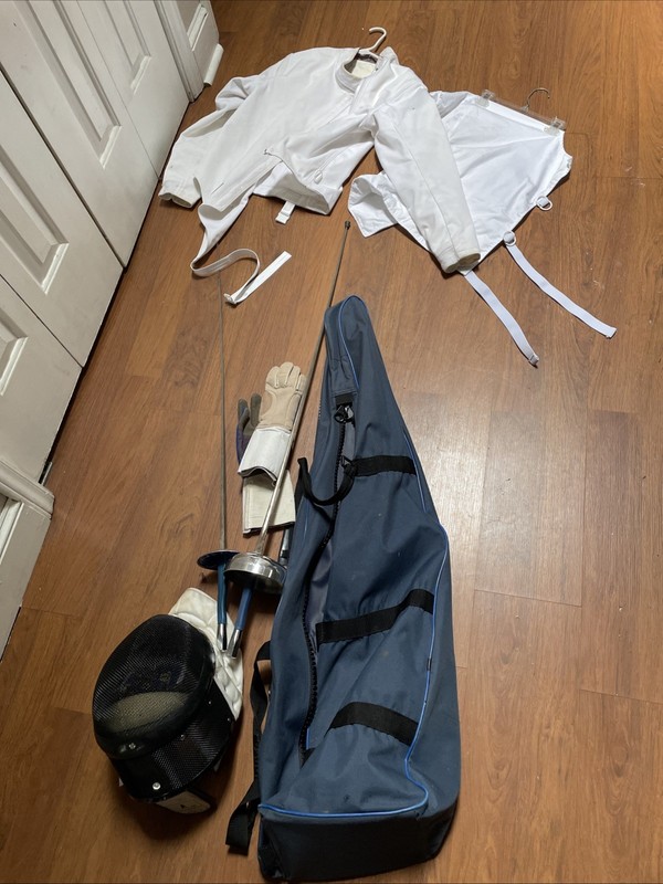 Lot Of Absolute Fencing Equipment Jacket Helmet Swords Gloves Storage Bag