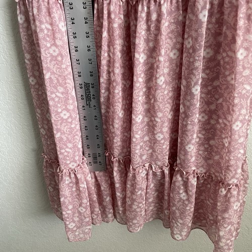 Misa Los Angeles Dress Small Lucinda Pink Floral Tiered Boho Vacation - Picture 8 of 11