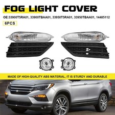 6X For 2016-2018 Honda Pilot Bumper Fog Light w/ Cover Bezels Turn Signal Lamp K